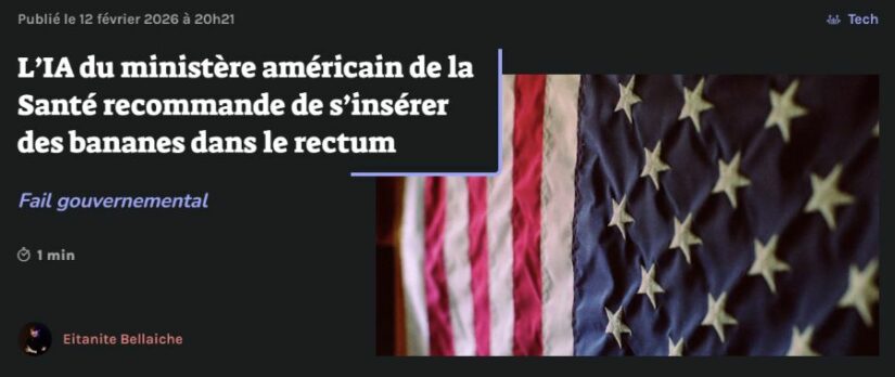 Un site internet officiel du gouvernement américain conseille de s&rsquo;insérer des fruits dans le rectum